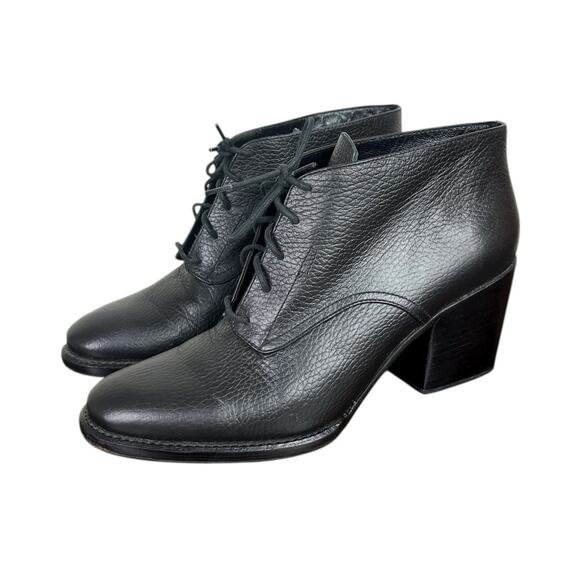 Rachel Comey Ibex Leather Lace-Up Booties Black Ankle Boots Size 9 - Picture 2 of 11